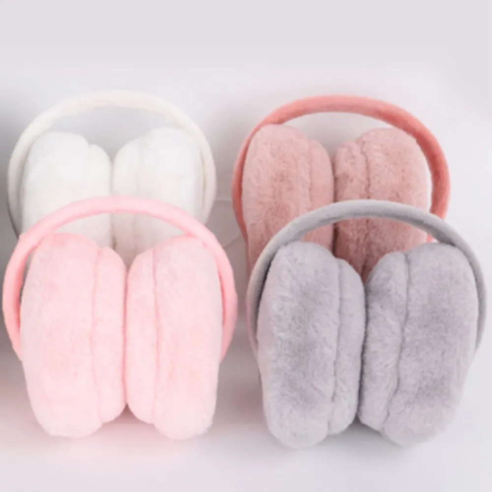 1 шт. винтажные плюшевые наушники однотонные мягкие теплые с ушками для детей