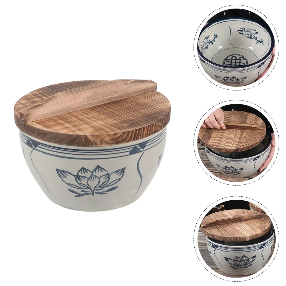 

1pc Kitchen Bowl Creative Food Container Household Ceramic Storage Bowl