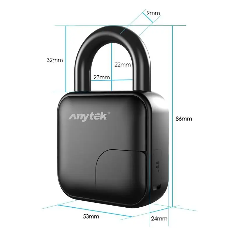 Anytek L3 Smart Keyless замок отпечатков пальцев USB электронный Противоугонный замок Водонепроницаемый дверной багажный чехол висячий замок