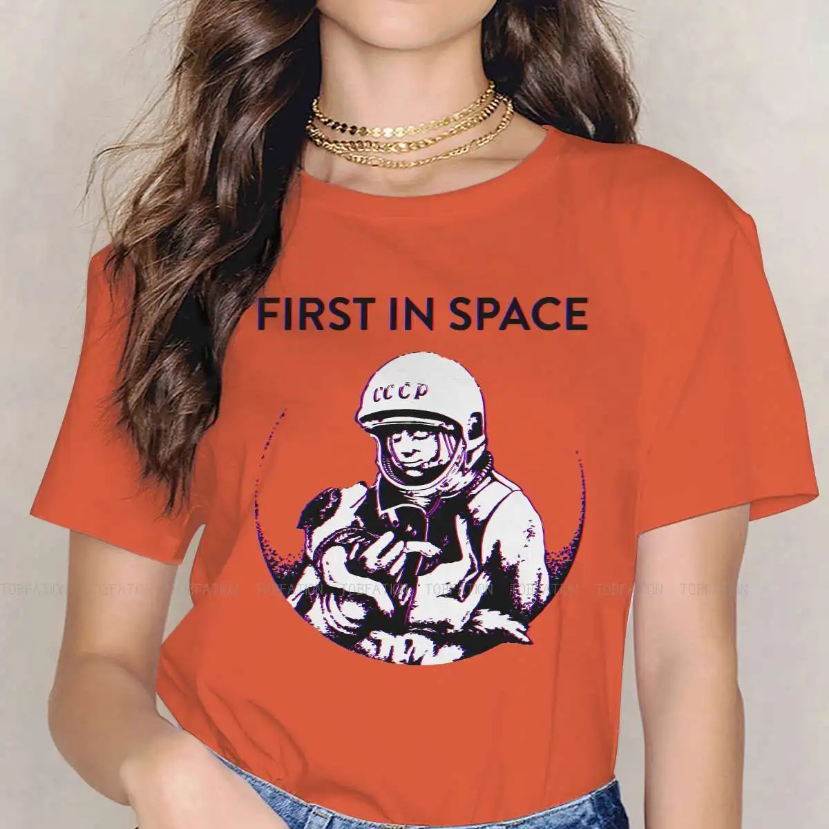 Футболка Laika с изображением космоса собаки для женщин и девушек первый 5XL летний