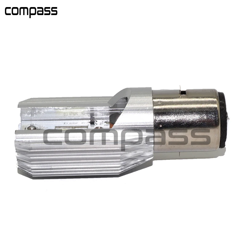1x DC 6-80V 12W WL LED Motorcycle Headlamp COB BA20D Ampoule moto-phares |