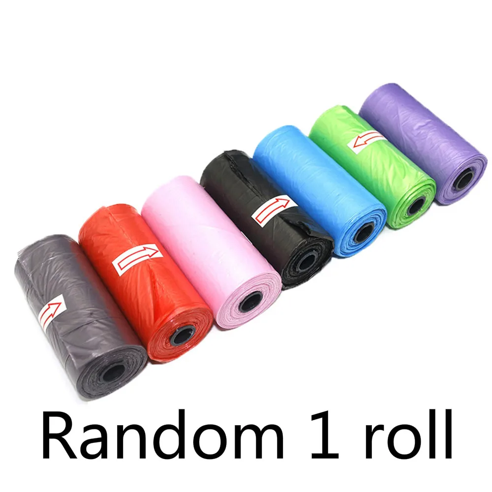 Random 1 Roll 15 шт./рулон экологический мешок для мусора Pet pick Up мешок для мусора Pet Разлагаемый материал мини-туалет мешок продуктов пакеты для уборки за собакой - Цвет: Random 1 Roll