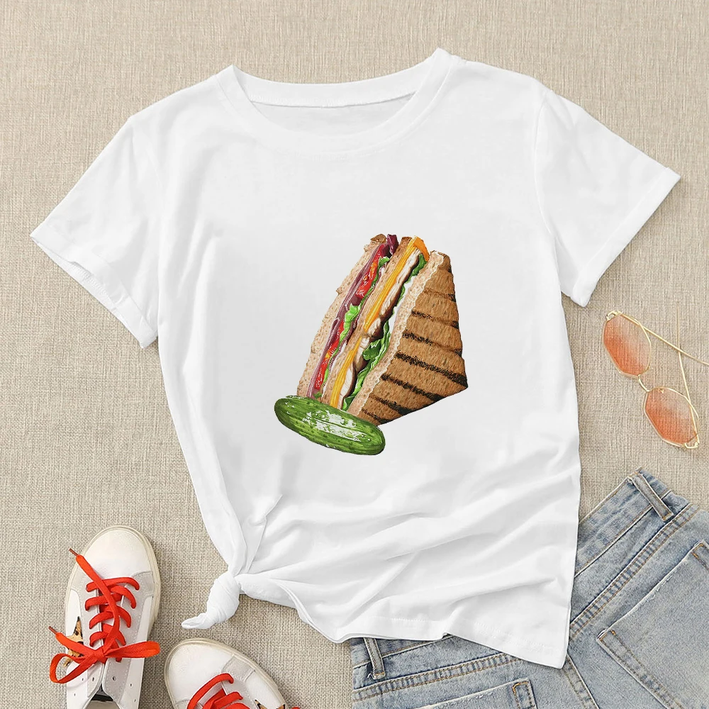 

Cheese Toast T-Shirt Femme Looking Appetite Funny t Shirts Unisex Clothes Sport Top 2021 Summer Short Sleeve Fashion European