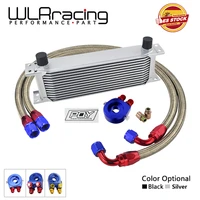 an10 universal 13 rows oil cooler kit oil filter sandwich adapter staingless steel braided an10 fuel hose connector