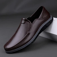 2022 new autumn mens shoes casual genuine leather slip on loafers male classic brown black flats shoe man driving shoes for men
