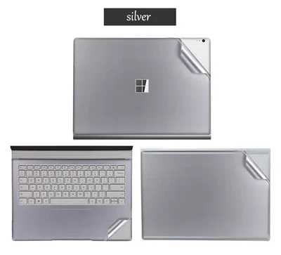 silver Наклейки на ноутбук для microsoft Surface Book 2 13,5 15 дюймов, полностью защитные наклейки на компьютер для Surface Book 13,5 дюймов, наклейка - Цвет: silver