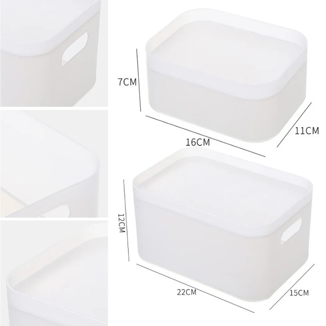 

1*Storage Basket 22*15*12cm Plastic PP Boxes Trays Kitchen Bed Multi-purpose Basket With Lid High Quality