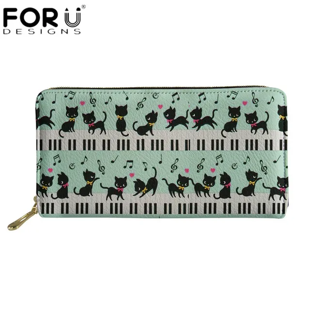 HK7037Z21 FORUDESIGNS/Музыкальные ноты, печать, кредитный держатель для карт, кошелек, функция 18 бит, чехол для ID карты, бизнес кожаный кошелек для путешествий, для девочек - Цвет: HK7037Z21