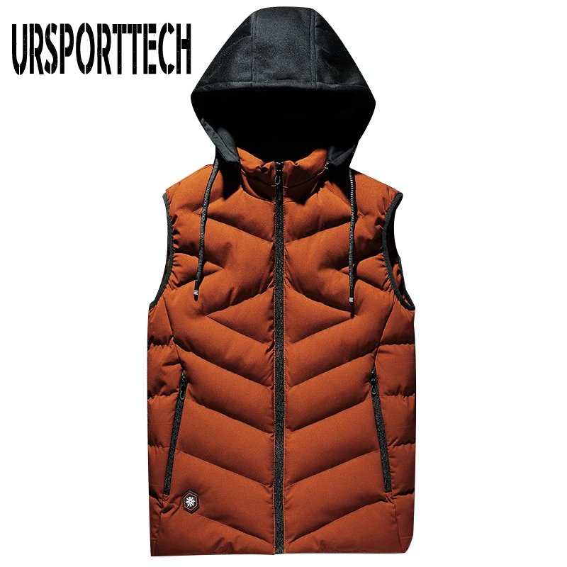 Men's Vest Winter Down Vest Casual Waistcoat Men's Sleeveless Jacket Plus Size 8XL Warm Men Vest Overcoats Hat None Detachable