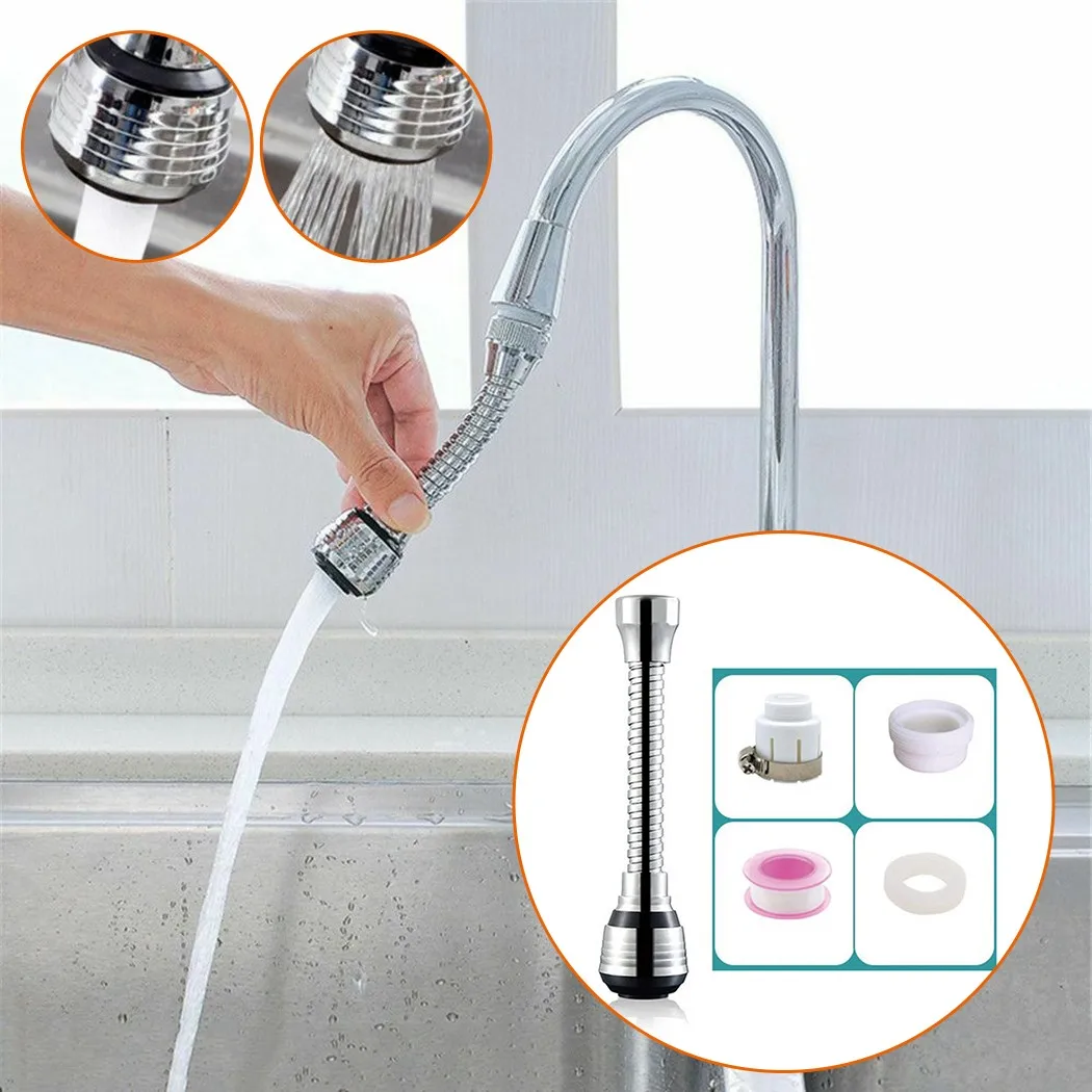 

Set Faucet Nozzle Sink Spray Stainless Steel Tool Accessories Extender