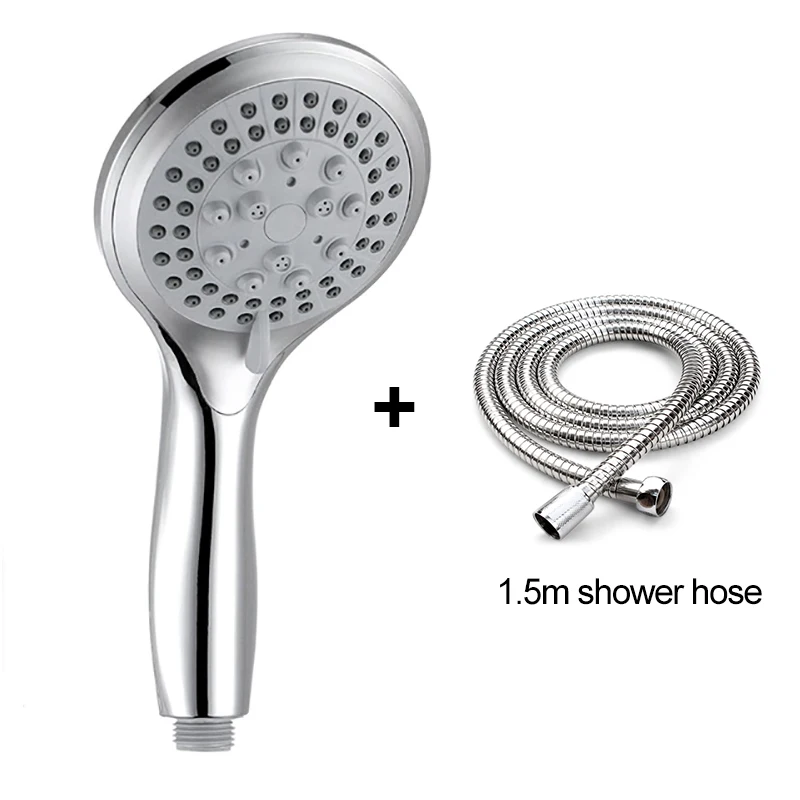 shower set1 225x110 мм 5 режимов большая круглая хромированная дождевая насадка для душа экономия воды 5 Режим распыления классический дизайн G1/2 насадка для душа - Цвет: shower set1