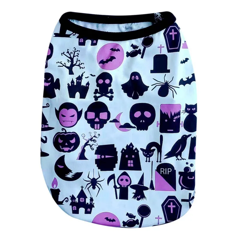 

Summer Pet Dog Vest Clothes Halloween Skull Vest Clothes For Dogs Cat T-shirt Soft Puppy Dogs Clothing Shirt Vest Pet Products