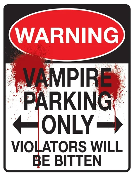 TIN SIGN "Vampire Parking" Comedy Signs Rustic Wall Decor
