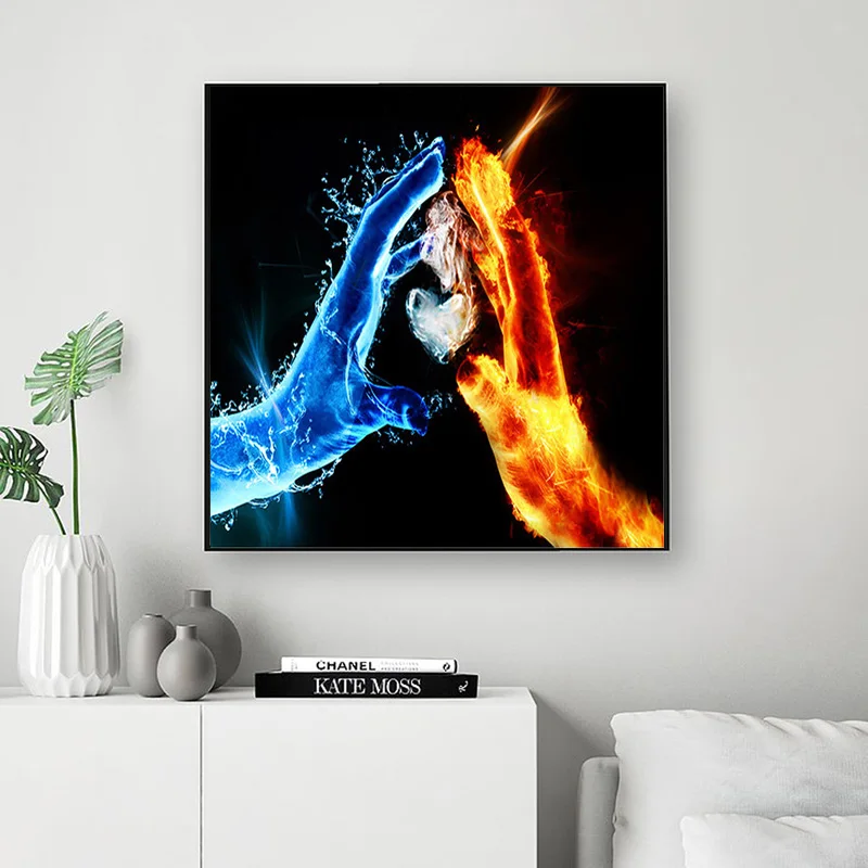 Великолепные плакаты в скандинавском современном стиле с эффектом водяного огня