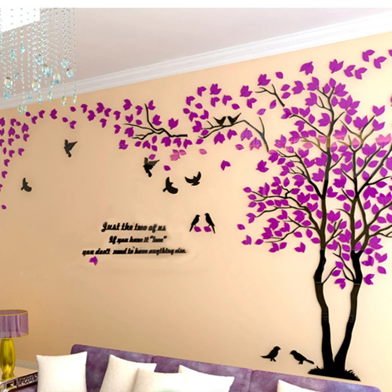 

New Color Wall Sticker Diy Wallpaper Large Wall Stickers Mural Art Living Room Home Decor 3d Acrylic Tree Sticker For Wall Decor