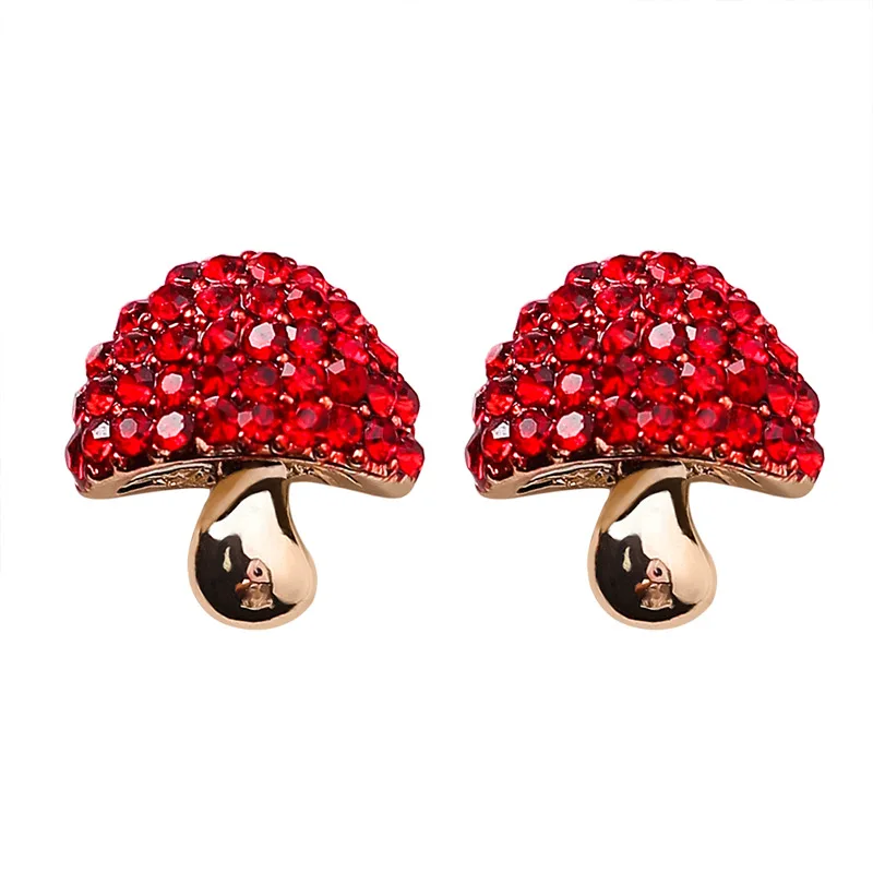 Lovely Girl Earring Red Color Mushroom Cherry Strawberry Fruit Ear Studs 2019 New Style Sweety Earrings Women Fashion Jewelry | Украшения и
