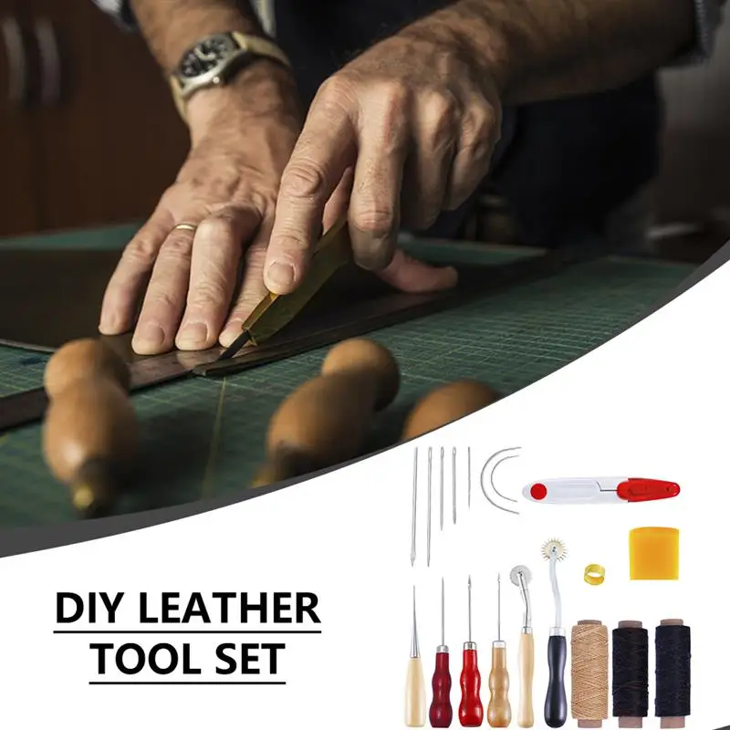 

Leather Sewing Tools Set Leather Sewing Kit Hand Stitching Sewing Tool for DIY Canvas Leathercraft Beginners