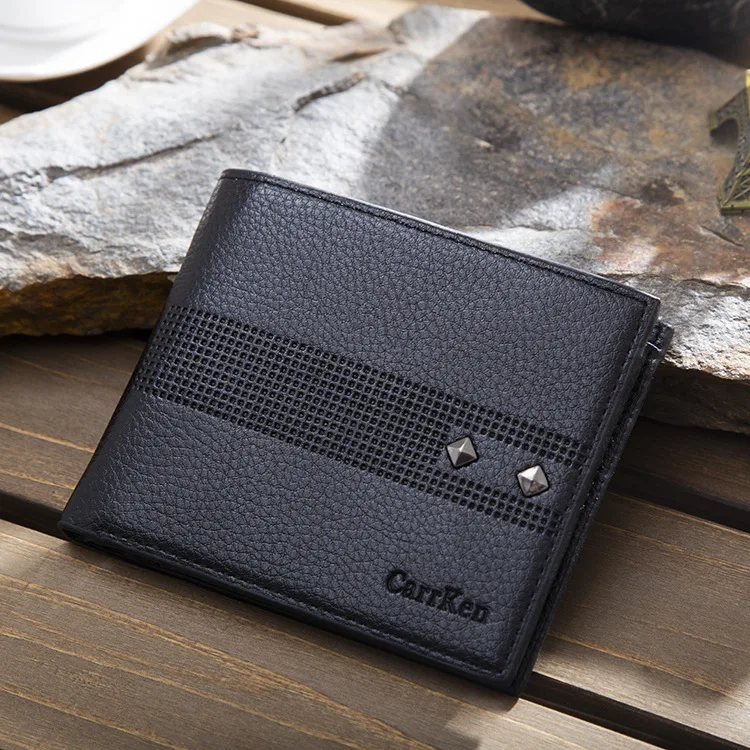 Фабричная поставка новинка мужской кошелек короткий Повседневный тисненый