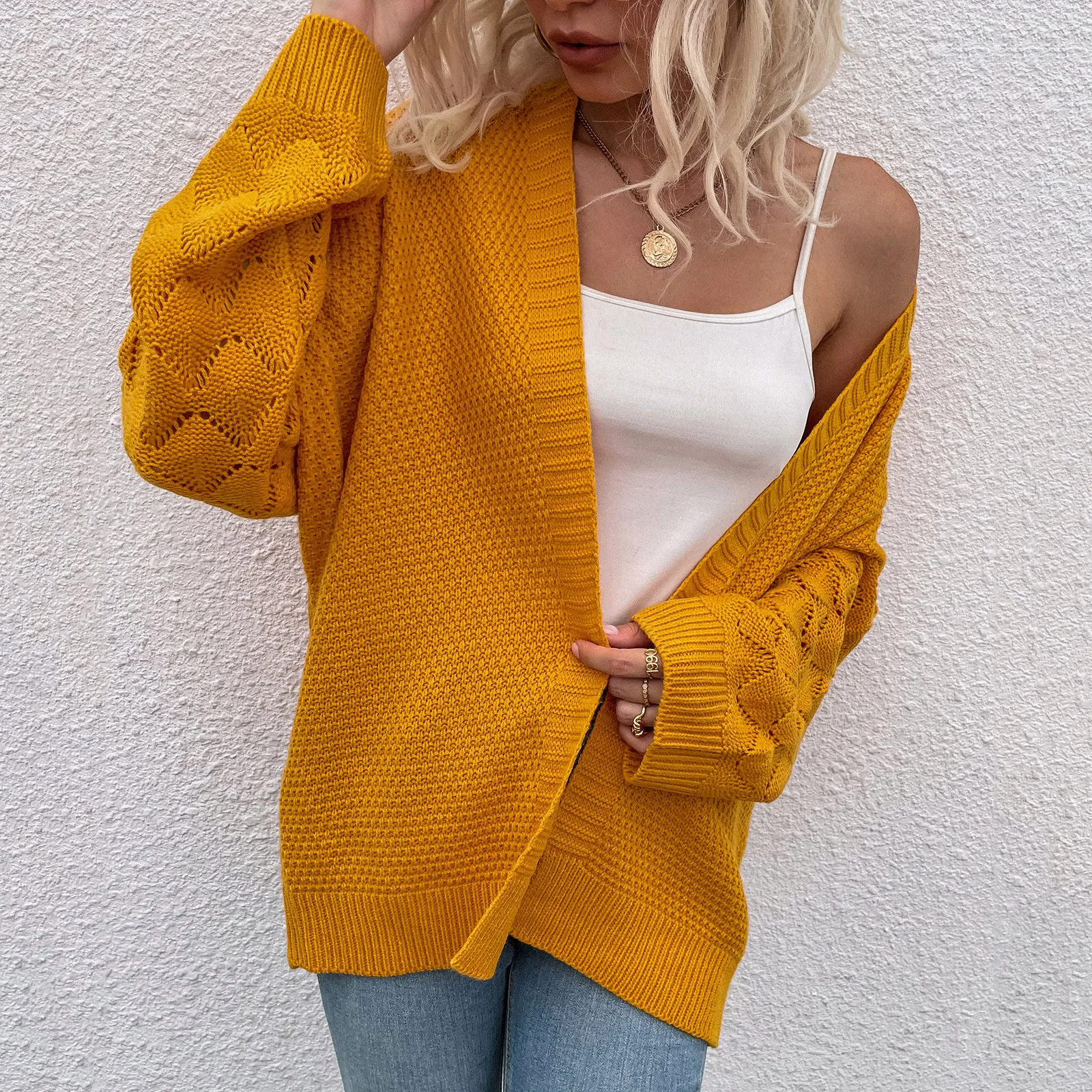 

Women Cardigan Knitted Sweater Autumn Winter Long Sleeve V neck Jumper Cardigans Casual Streetwear Fashion Winter Warm Coat