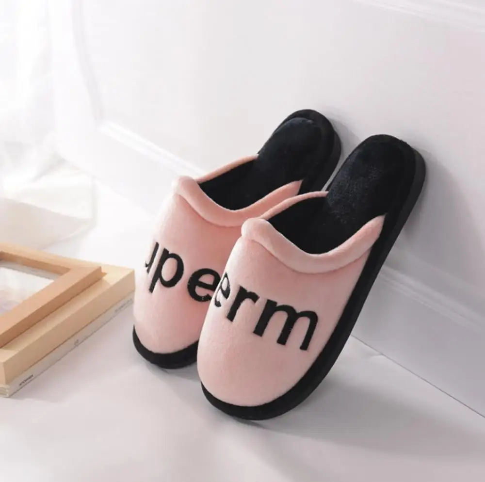 Тапочки из хлопчатобумажной ткани женские зимние теплые Нескользящие домашние