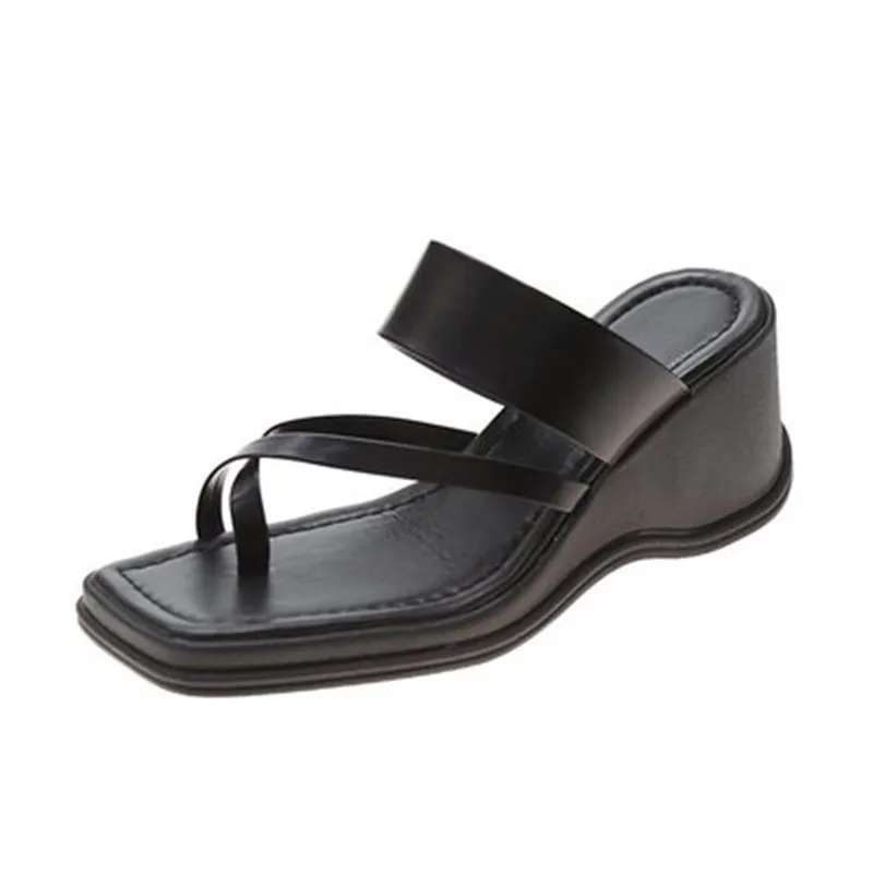 

FAYUEKEY 2021 Summer Wedges Flip Flop Women Platform Chunky High Heels Woman Casual Comfortable Outdoor Slippers Beach Shoes