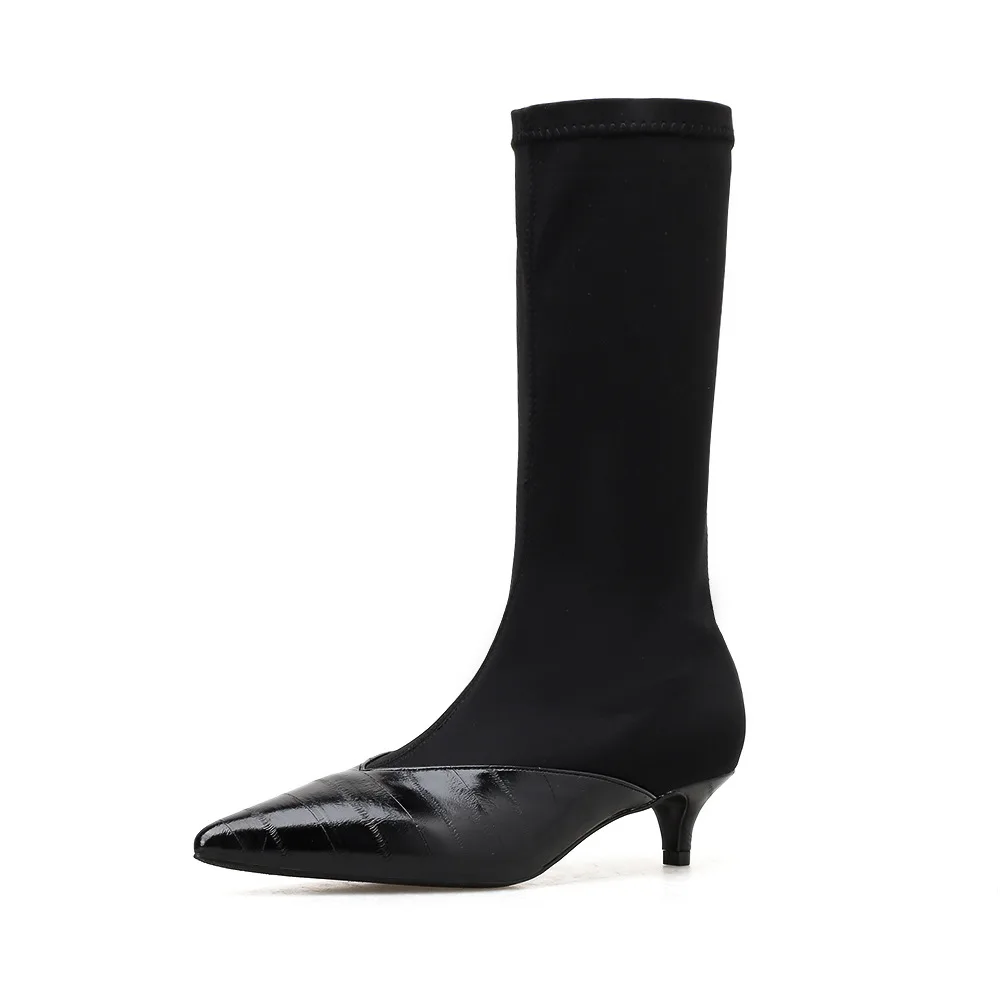 Women's Rubber Boots Autumn Shoes Round Toe Booties Ladies Luxury Designer Lace Up Bootee Woman Rain Winter Fashion Mid