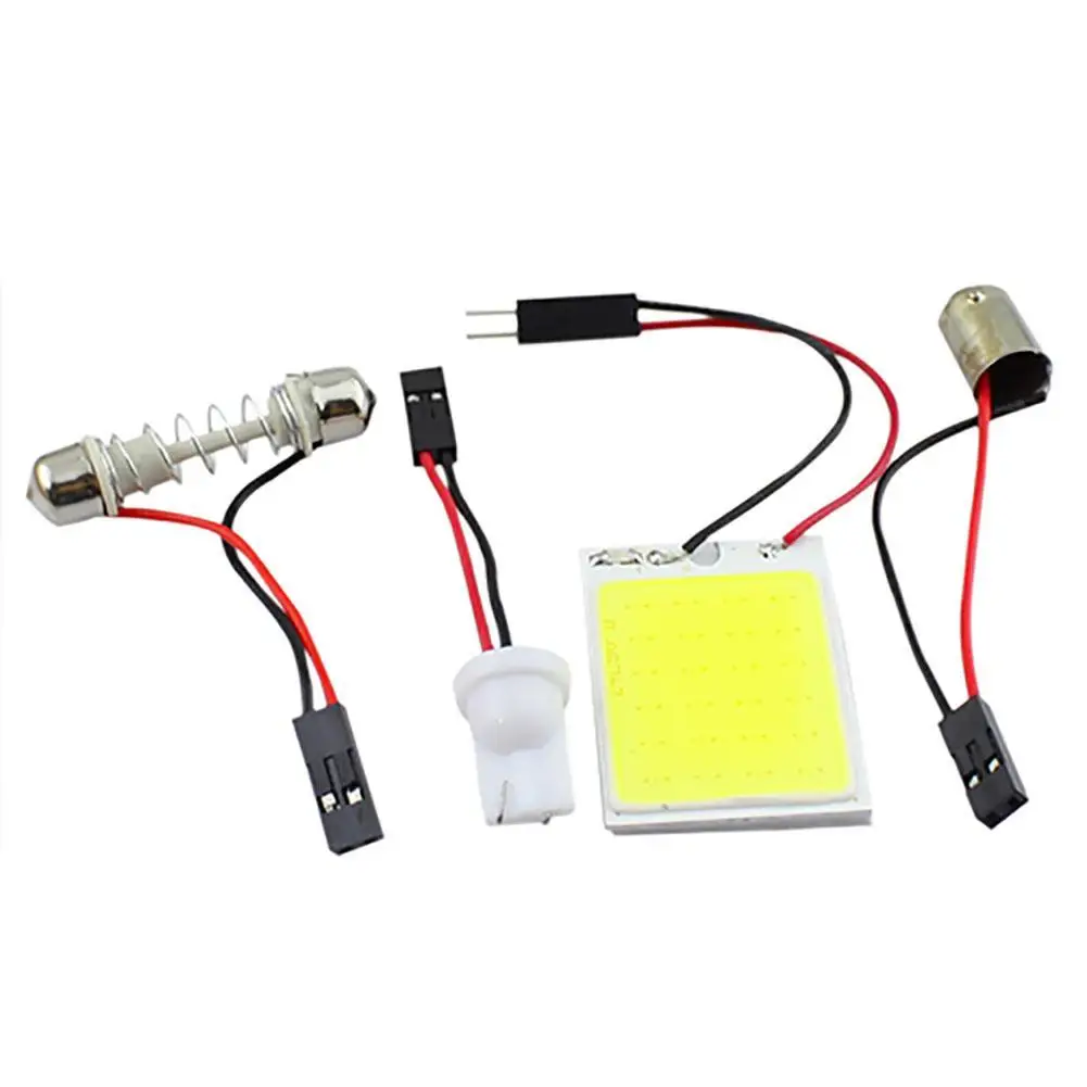 

4W 12V COB Chip LED 24 SMD Car Interior Light T10 Festoon Dome Adapter Light
