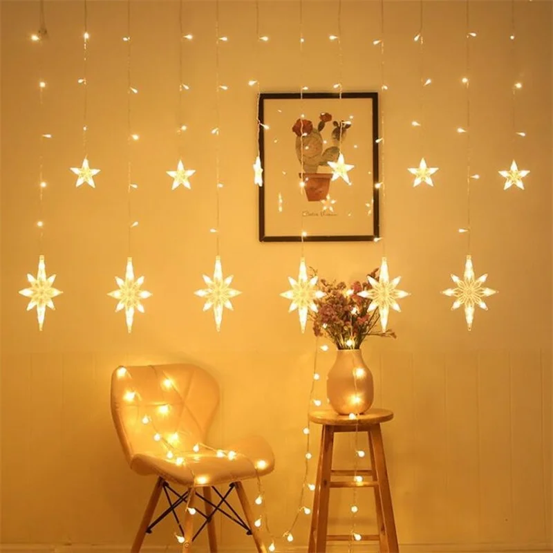 

Christmas Lights LED Christmas Home Polaris Room Garland Curtain Lights Bedroom Decor Fairy Lights Cristmas Decoration 2022