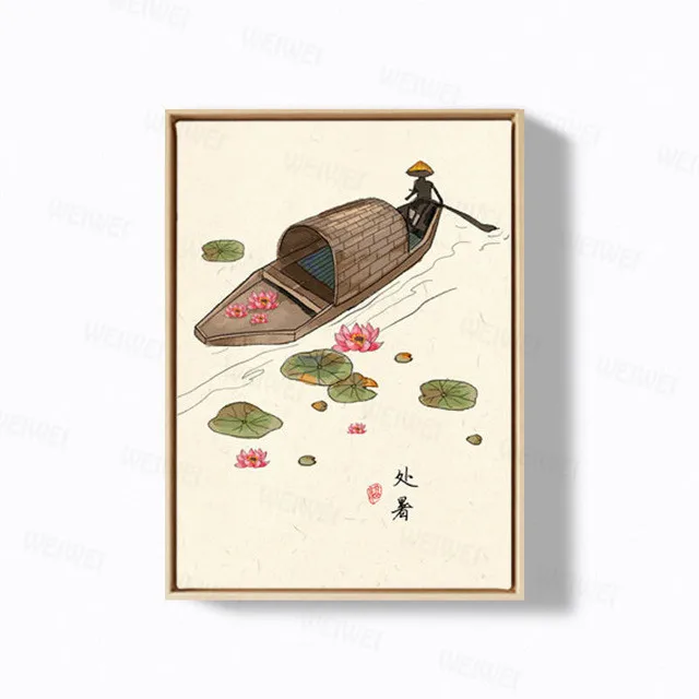 Традиционная китайская культура 24 солнечных термина красный зонтик-лодка