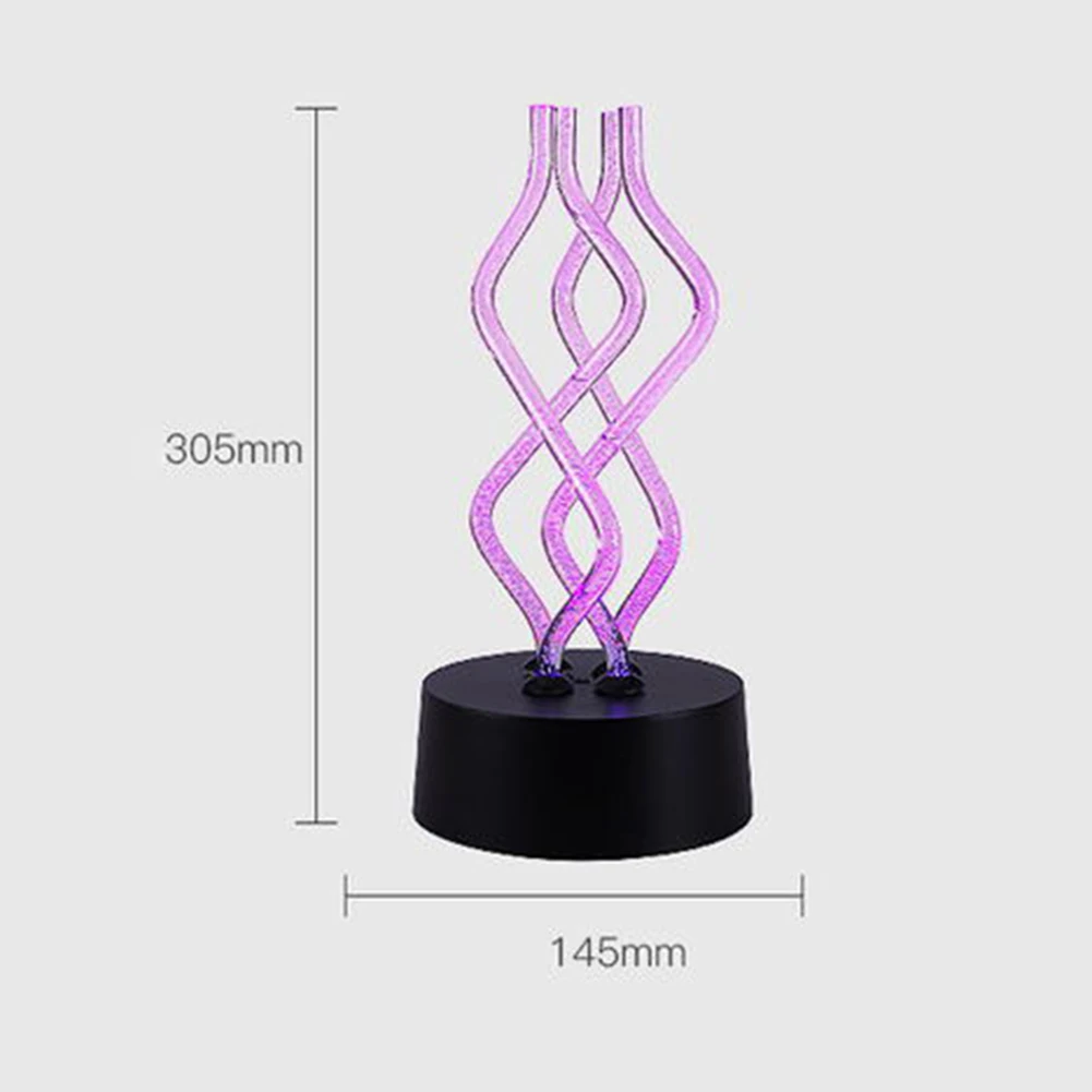 

LED Spiral Acrylic Table Lamp Colorful Night Light Bar Rotating Light Decor