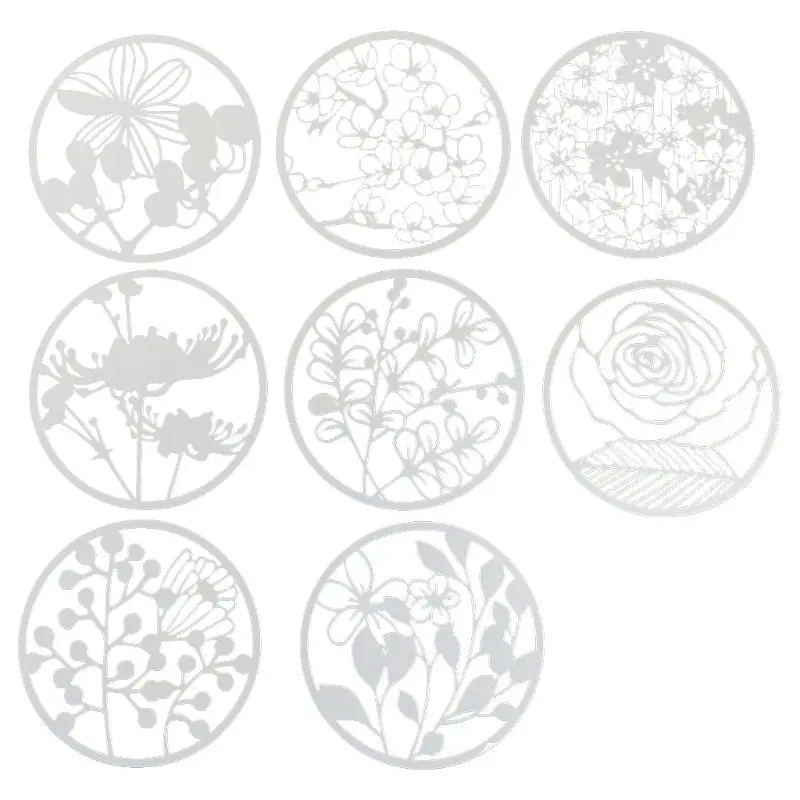 

8Pcs Round Grilles Drawing Molds Plastic Children Painting Stencils DIY Paper Art Craft Card Label Scrapbook Bookmark Toy