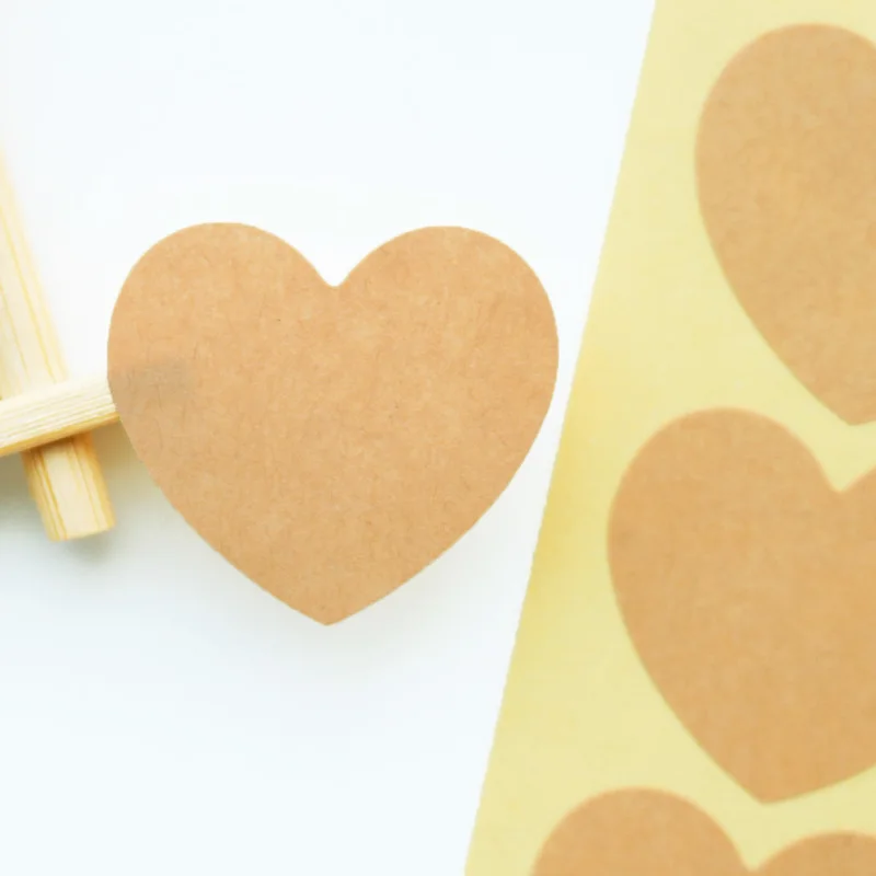 

10pcs Heart Shaped Blank Kraft Paper Stickers Seal Labels Gift Lables Stickers Gift Wrapping DIY Wedding Party Decoration