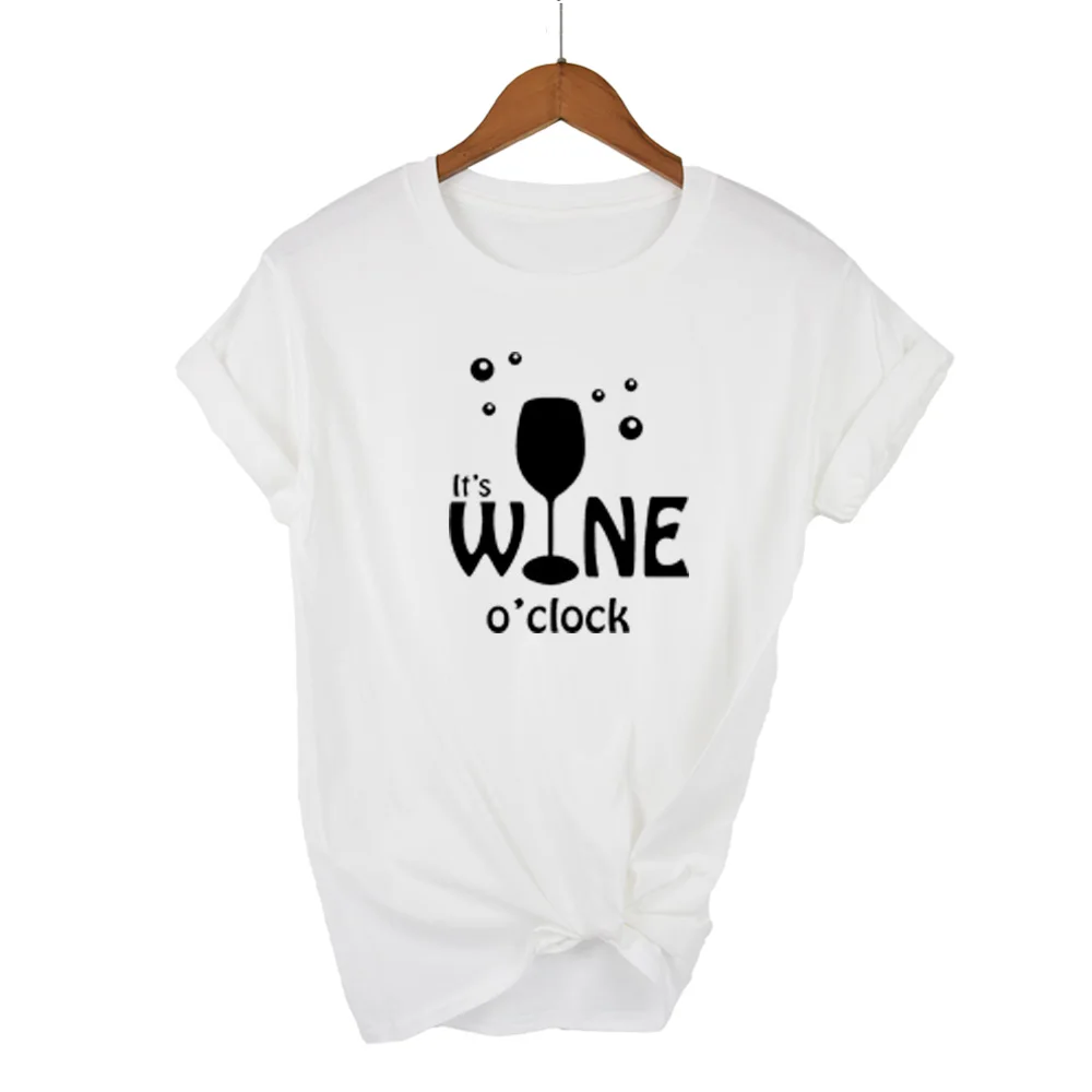 Женские топы it WINE Clock женский с надписью Футболка Повседневная хлопковая