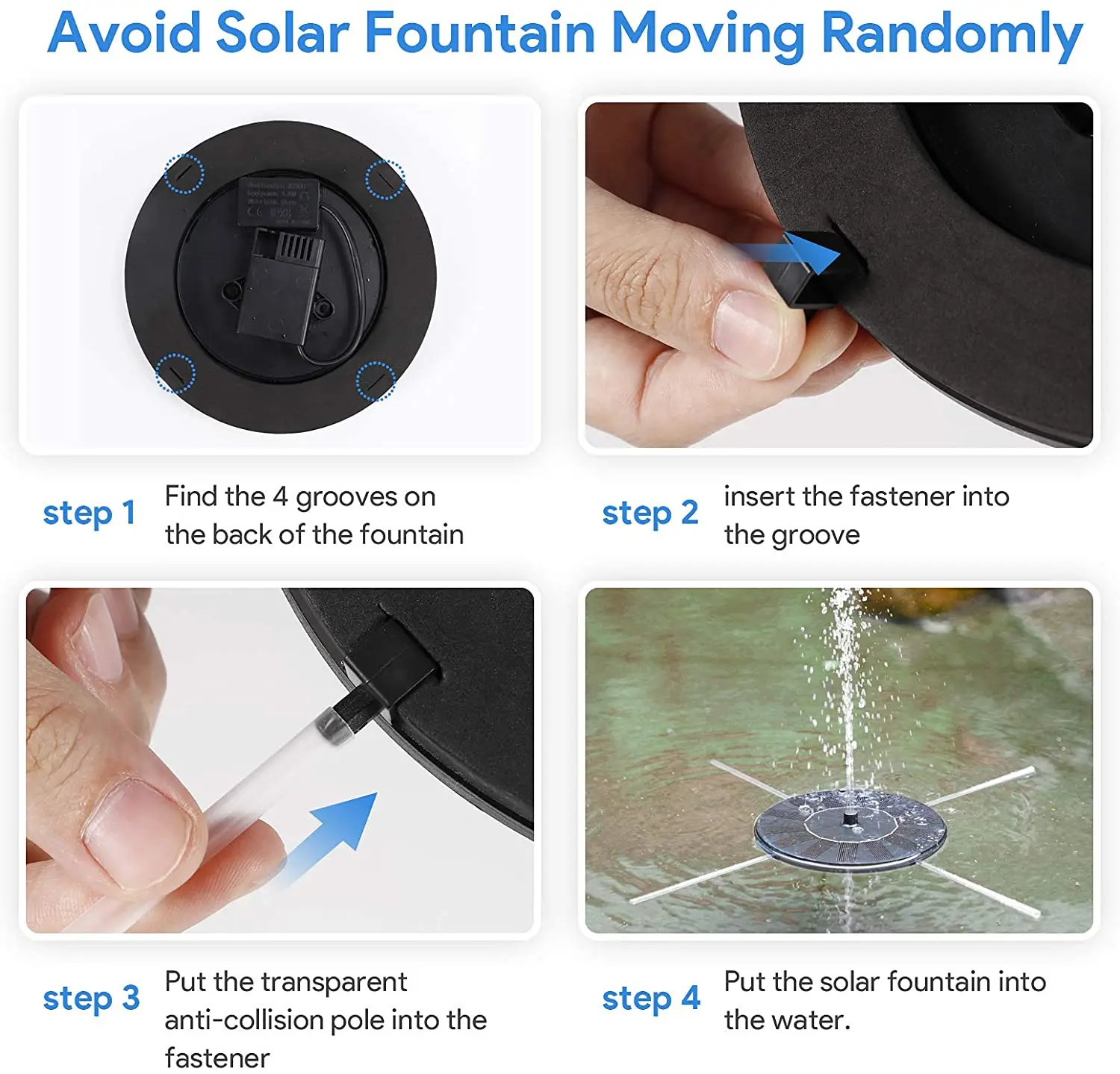 

Solar Fountain, Floating Solar Powered Water Fountain Pump for Bird Bath, Garden, Pond, Pool, Outdoor