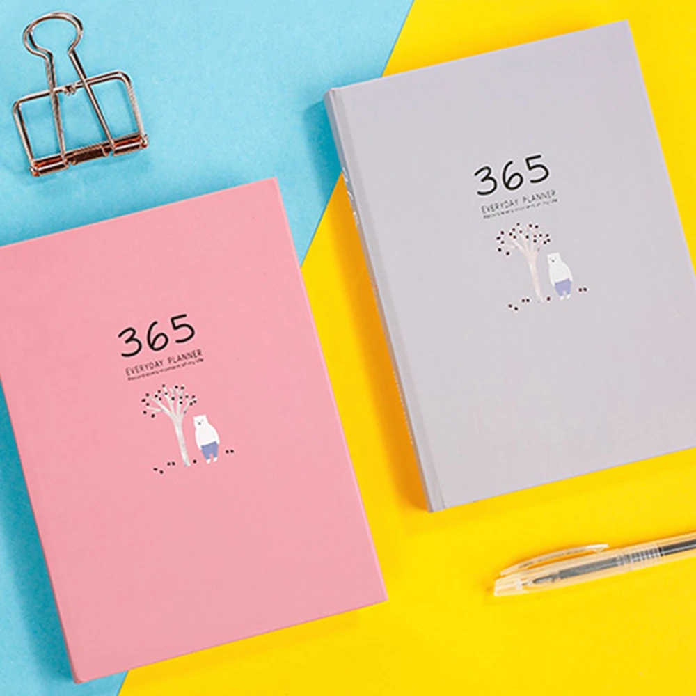 Милый канцелярский блокнот 365 планировщик Еженедельный ежемесячный ежедневник