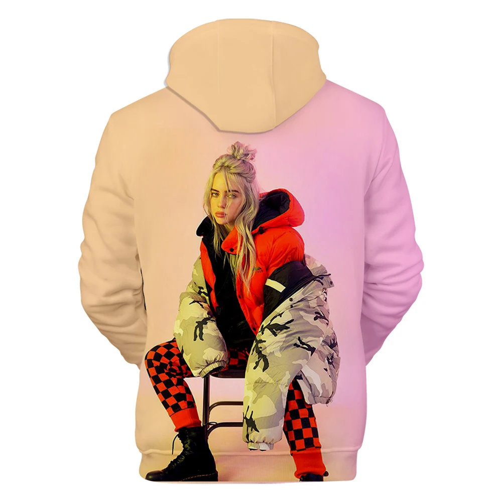 Новые модные толстовки с капюшоном Billie Eilish 3D, популярные мужские и женские пуловеры для мальчиков и девочек, повседневные толстовки Harajuku на осень и зиму