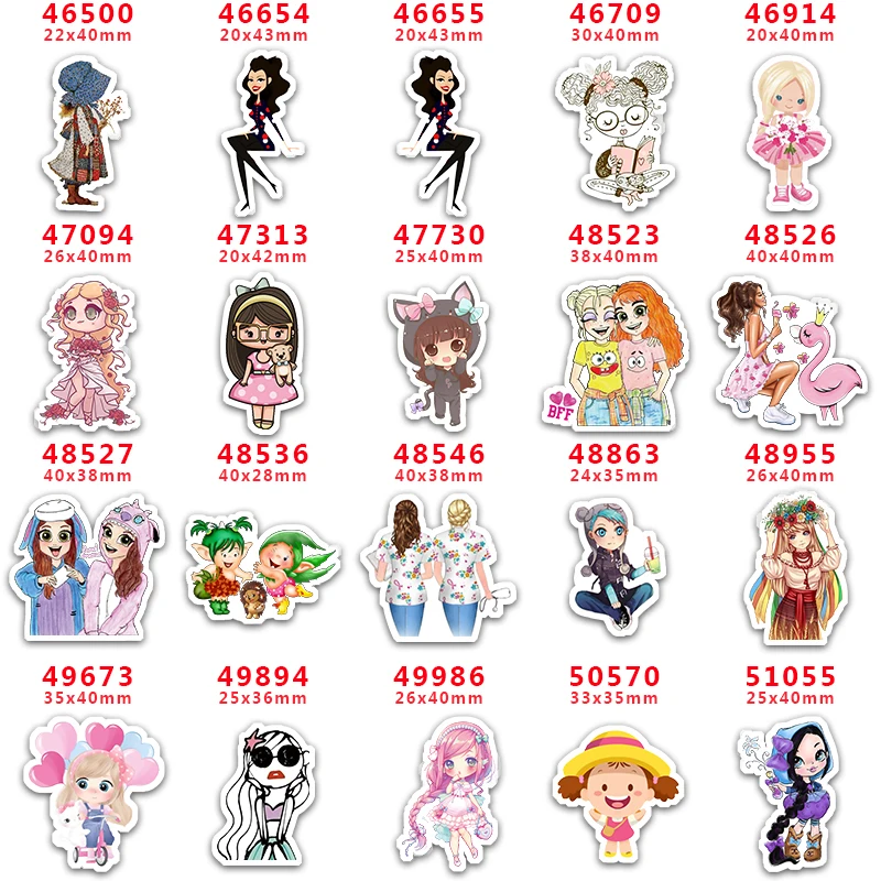 

Принадлежности для рукоделия, Швейные аксессуары, мультяшная маленькая девочка, печатная плоская смола, форма, 30 шт. PR-46500