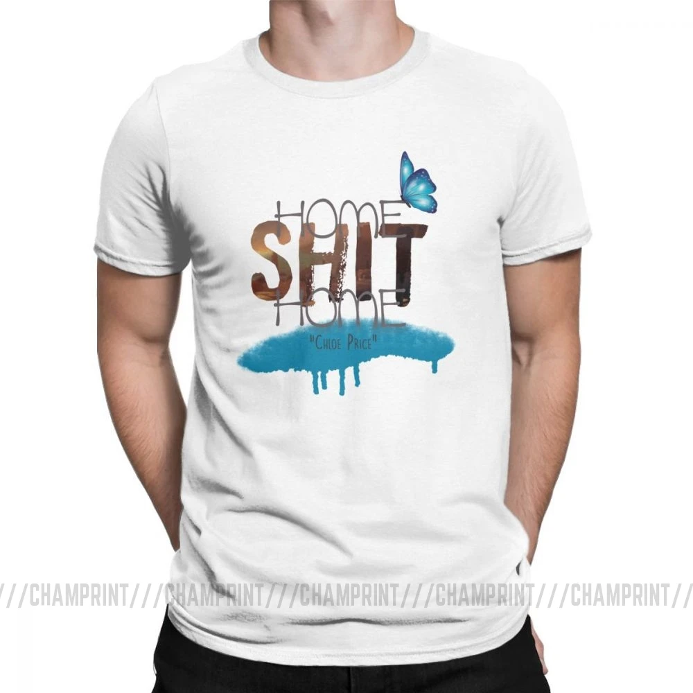 Home Shit Home Life Is Strange мужские футболки, винтажные футболки с коротким рукавом и круглым вырезом, футболка из чистого хлопка, одежда для вечеринок - Цвет: Белый
