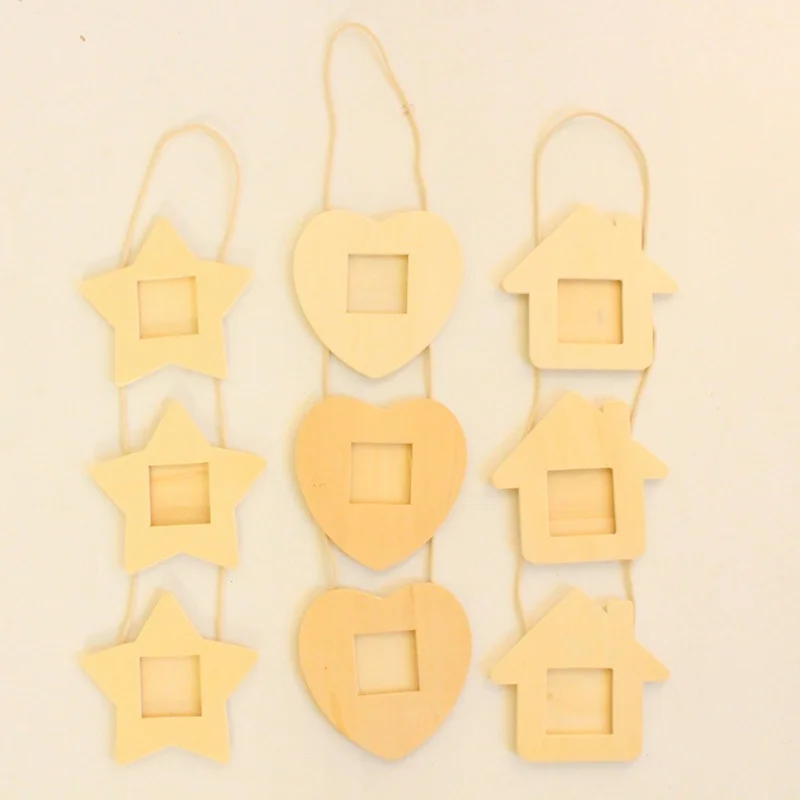 Сделай Сам деревянная подвесная фоторамка Декор шнура мини рамки для фото с