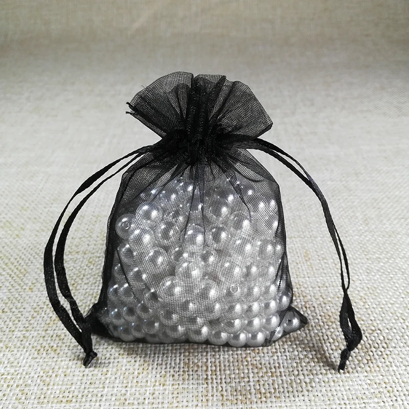 100 шт./лот 10x15 11x16 13x18 15x20 см холст свадебная сумочка из органзы Рождественский подарок сумки упаковка из органзы для украшений Сумки и чехлы - Цвет: black