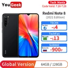 Смартфон Xiaomi Redmi Note 8, экран 2021 дюйма, 4 Гб + 64 ГбГлобальная версия ГБ, камера 48 МП, Восьмиядерный процессор Helio G85, аккумулятор 128 мАч, 6,3