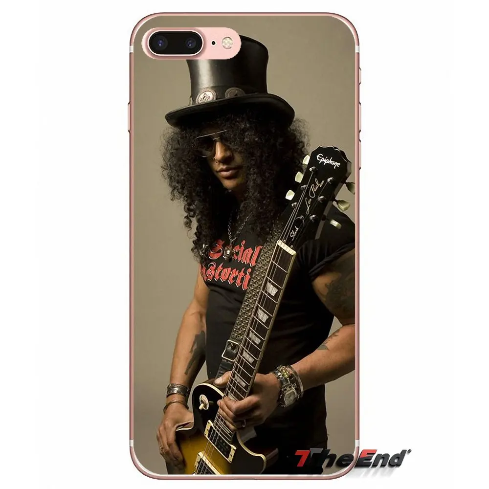 Ле Пью гитары слэша Пистолеты n Roses для Apple IPhone X 4 4S 5 5S SE 5C 6 6s 7 8 плюс Plus Силиконовые