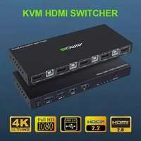 18gbps 4k 60hz ultra hd metal case 4 input 1 output kvm switch screen switcher shared keyboard and mouse am kvm401
