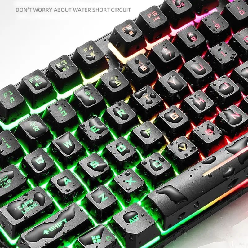 

Gaming Keyboard 87 Keys Key Board for PC / Laptop GamerSeven-Color Backlit Wired Keyboard