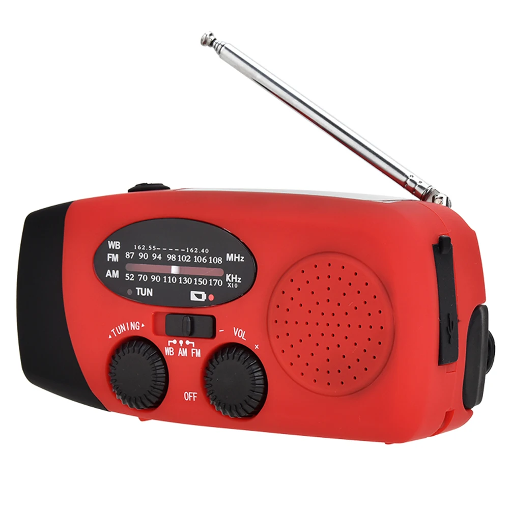 

Portable Radio AM/FM/WB Radio Flashlight Reading Lamp NOAA Weather Power Bank for Emergency Solar Powered Crank Handheld Radios