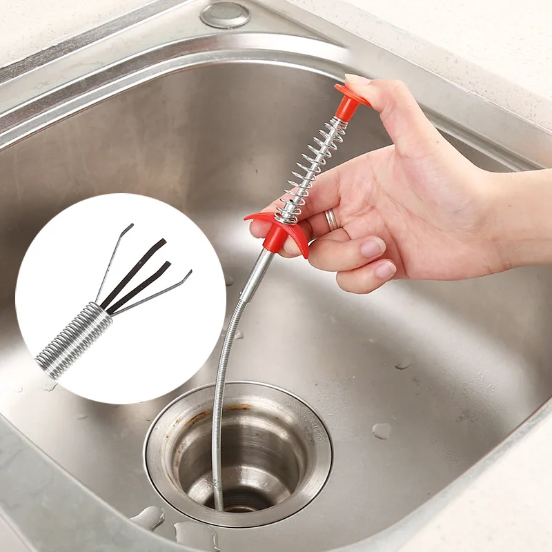 

Spring Pipe Dredging Tools Drain Snake Drain Cleaner Sticks Clog Remover Cleaning Tools Household for Kitchen Sink