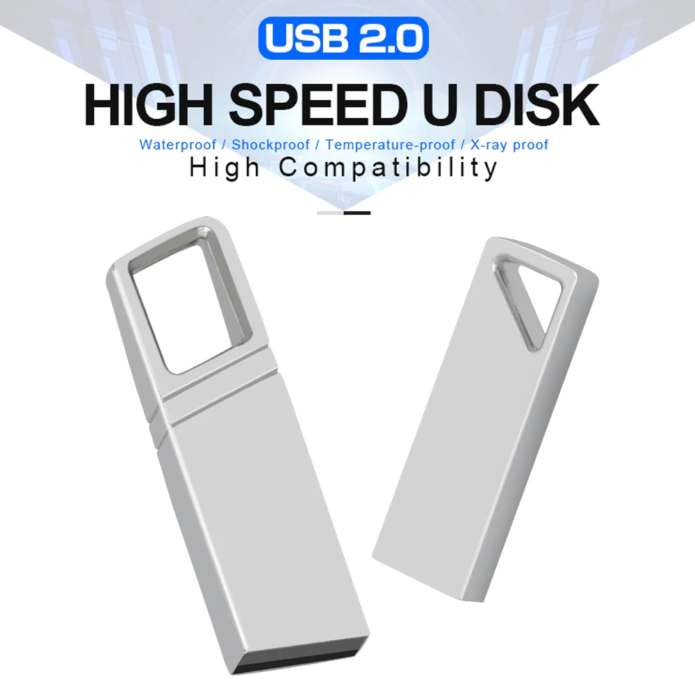 

High Speed USB 2.0 Flash Drive Metal Pen Drive 16GB 32GB 64GB 128GB Pendrives Waterproof USB Stick 2.0 Memory U disk flash Stick