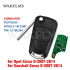 2 кнопки дистанционного ключа автомобиля 433 МГц для OpelVauxhall Astra Corsa D 2007 2008 2009 2010 2011 2012 2013 2014 PCF7941A 46 чип PN 13.188.284