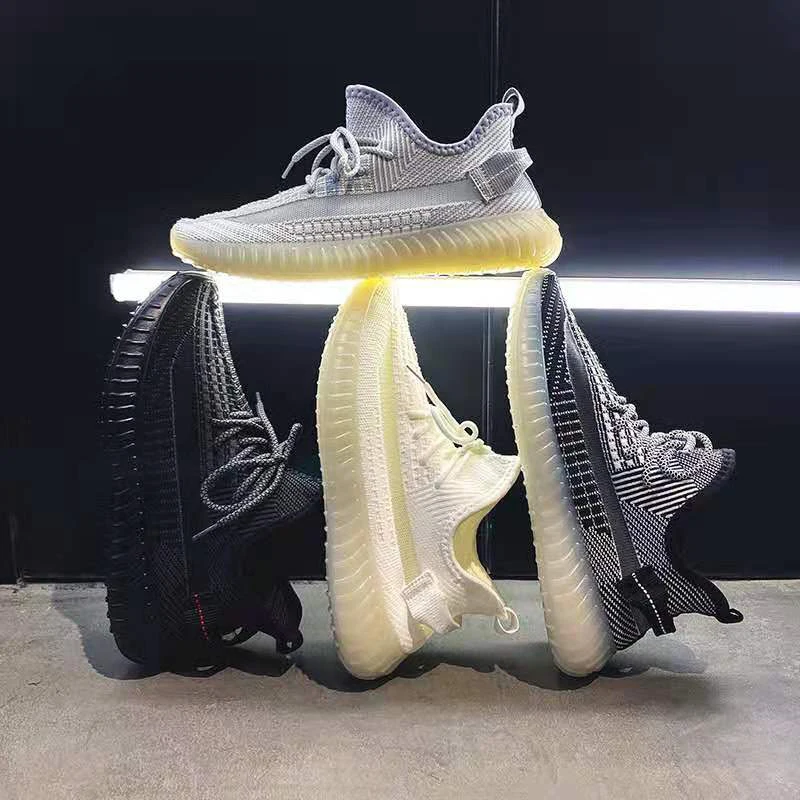 

Men's 2021 summer new coconut shoes jelly bottom transparent luminous Korean running students sports shoes men