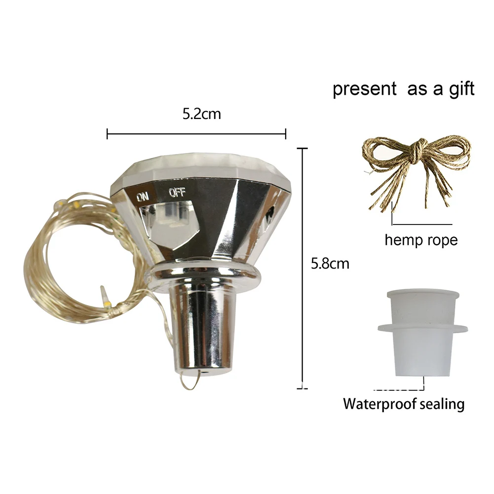 

10Pcs Solar Wine Bottle Lights 20 LED Outdoor Solar Diamond DIY Lamp String Garland Fairy Light For Garden Party Yard Decoration
